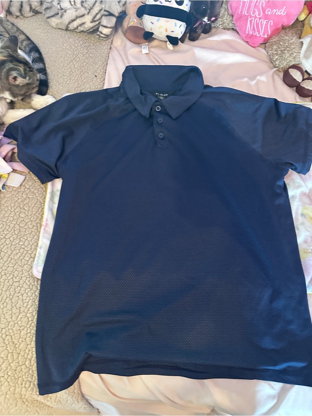 Women’s Navy Button-Down Polo Shirt